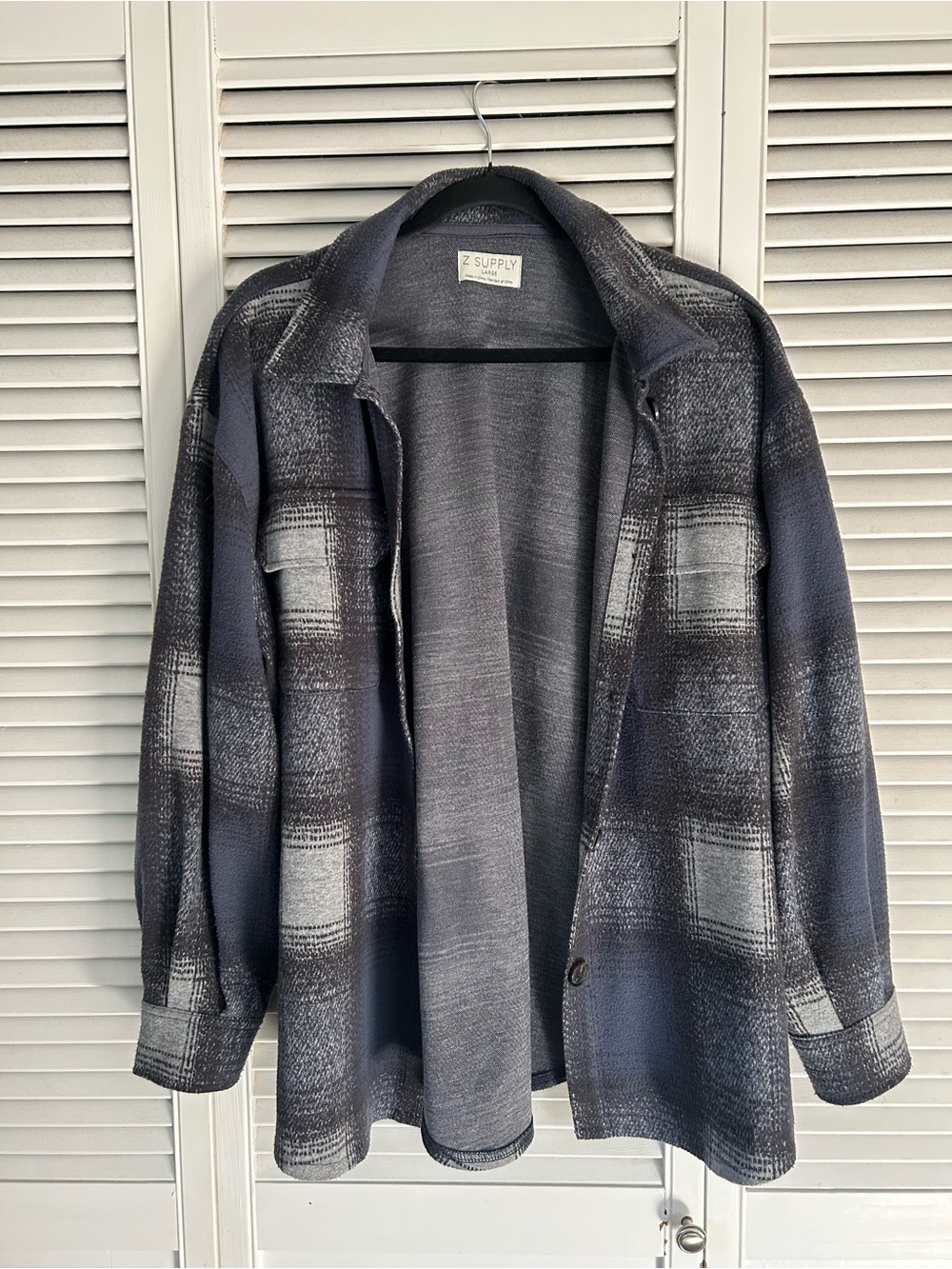 Z Supply Women’s Gray Plaid Shacket Jacket